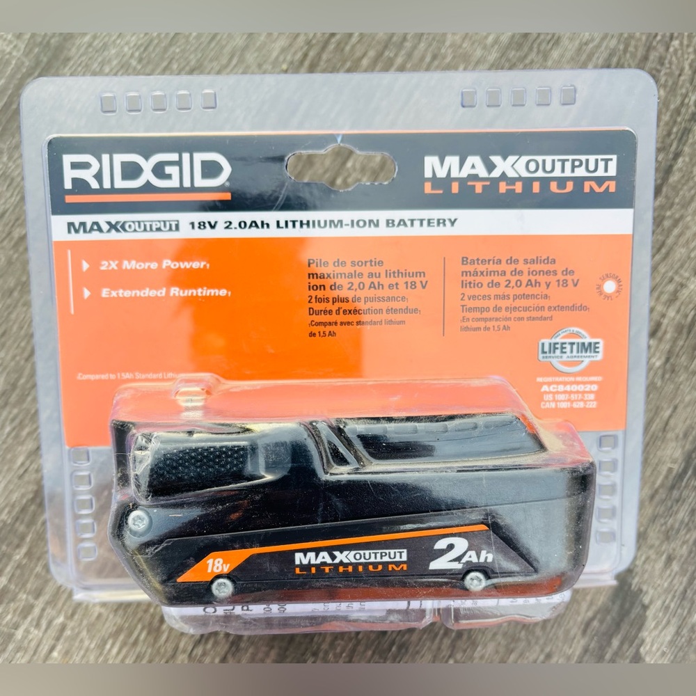 Ridgid 18V 2.0Ah Lithium-Ion Battery - Black